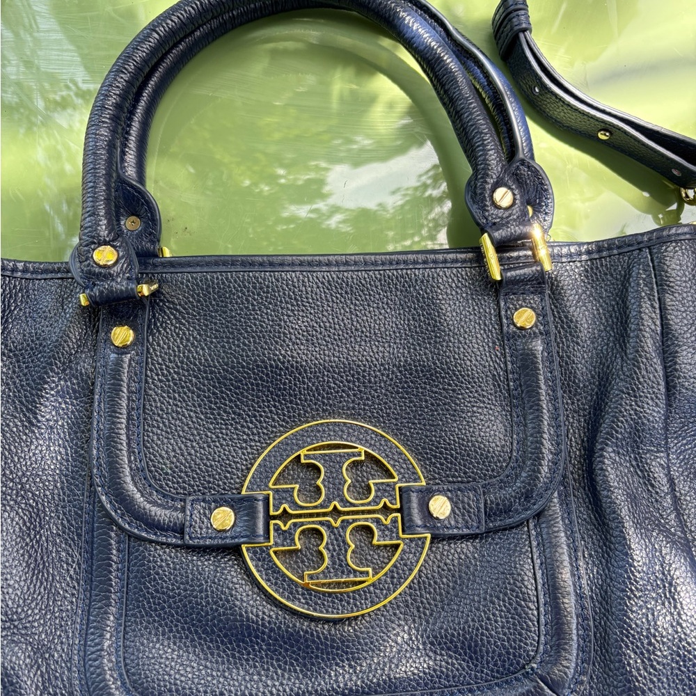 Tory Burch Gold and Blue Crossbody Bag